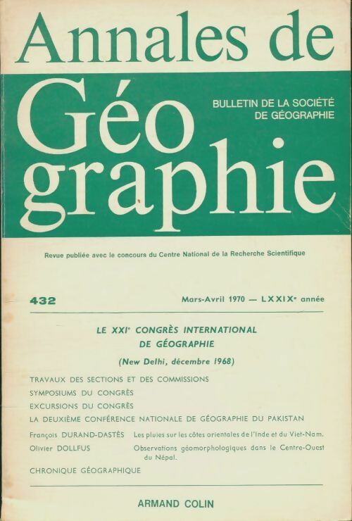 Livrenpoche : Annales de géographie n°432 - Collectif - Livre