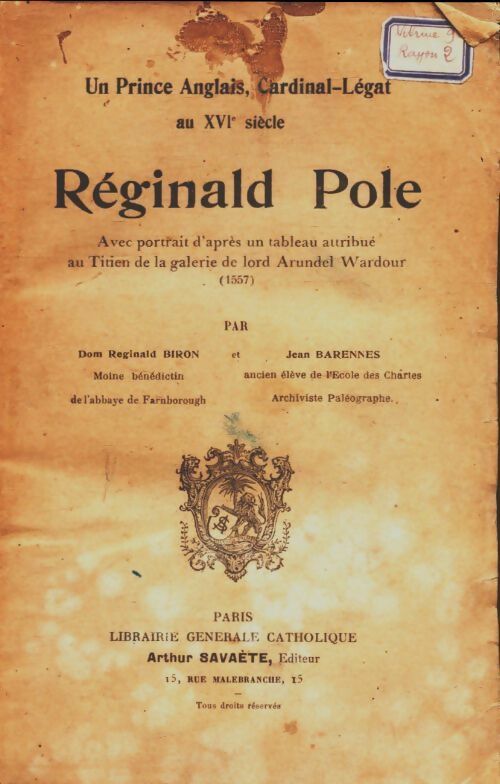 Livrenpoche : Réginald Pole - Reginald Biron - Livre
