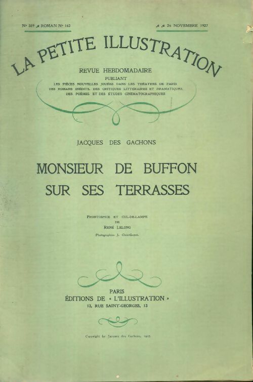 Livrenpoche : La petite illustration n°359 Roman n°162 : Monsieur de Buffon sur ses terrasses - Collectif - Livre