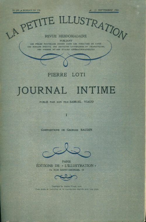 Livrenpoche : La petite illustration n°399 Roman n°178 : Journal intime I - Collectif - Livre
