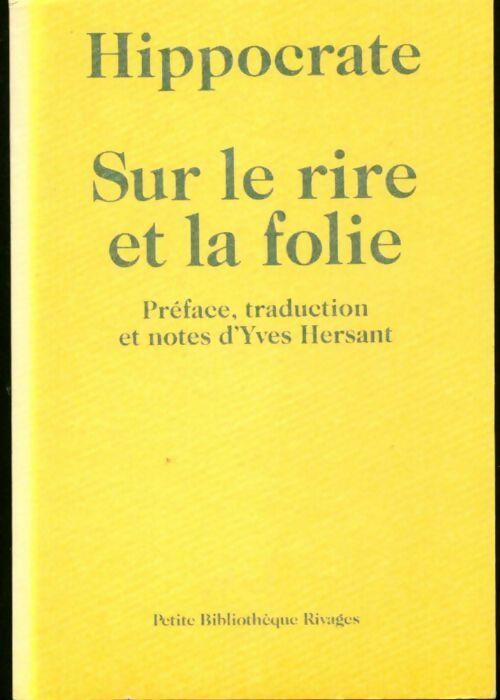 Livrenpoche : Sur le rire et la folie - Hippocra - Livre