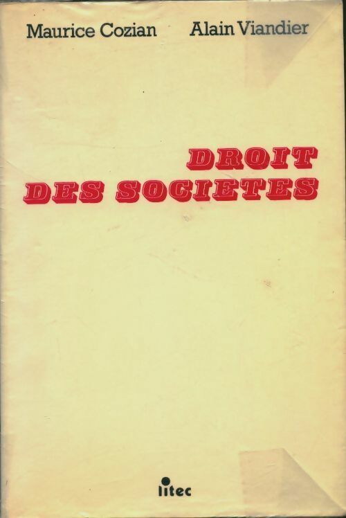 Livrenpoche : Droit des sociétés - Maurice Cozian - Livre