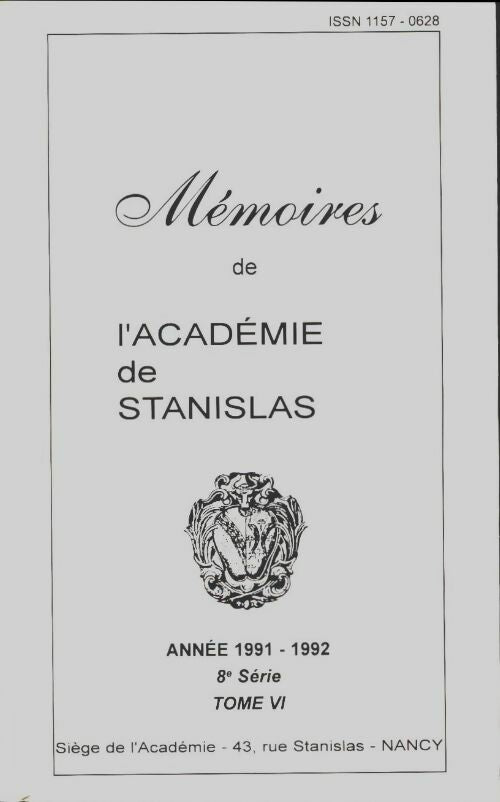 Livrenpoche : Mémoires de l'académie de Stanislas 8e série Tome VI - Collectif - Livre