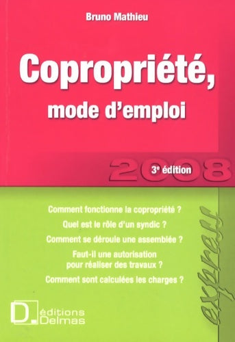 Livrenpoche : Copropriété, mode d'emploi 2008 - Bruno Mathieu - Livre