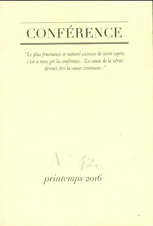 Livrenpoche : Conférence n°42 Printemps 2016 - Collectif - Livre
