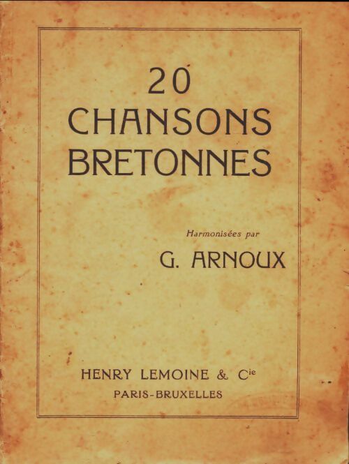 Livrenpoche : 20 chansons bretonnes - G Arnoux - Livre