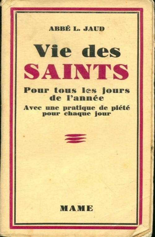 Livrenpoche : Vie des saints - L Jaud - Livre