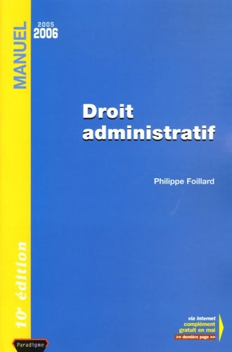 Livrenpoche : Droit administratif : Edition 2005-2006 - Philippe Foillard - Livre