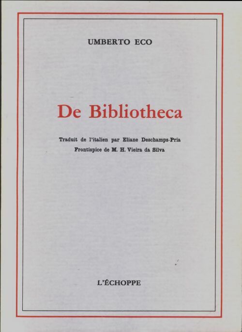 Livrenpoche : De bibliotheca - Umberto Eco - Livre