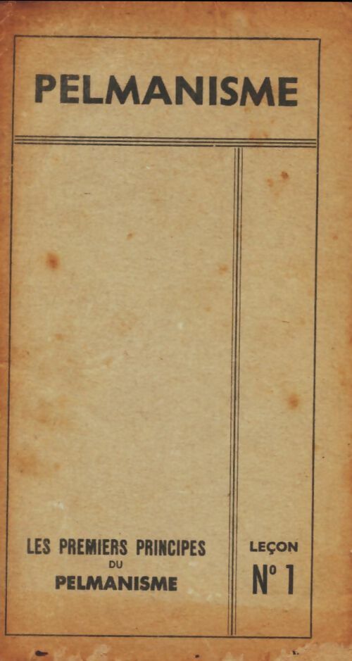 Livrenpoche : Pelmanisme leçon n°1 - Collectif - Livre