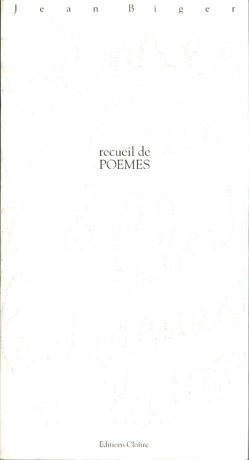 Livrenpoche : Recueil de poèmes - Jean Biger - Livre
