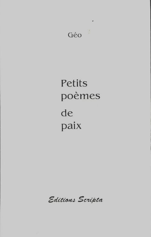Livrenpoche : Petits poèmes de paix - Geo - Livre