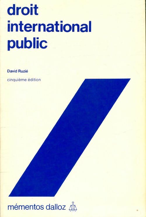 Livrenpoche : Droit international public - David Ruzie - Livre