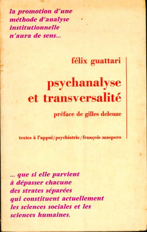 Livrenpoche : Psychanalyse et transversalité - Félix Guattari - Livre
