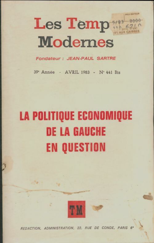 Livrenpoche : Les temps modernes n°441 bis - Collectif - Livre