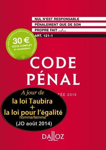 Livrenpoche : Code pénal 2015 - Yves Mayaud - Livre