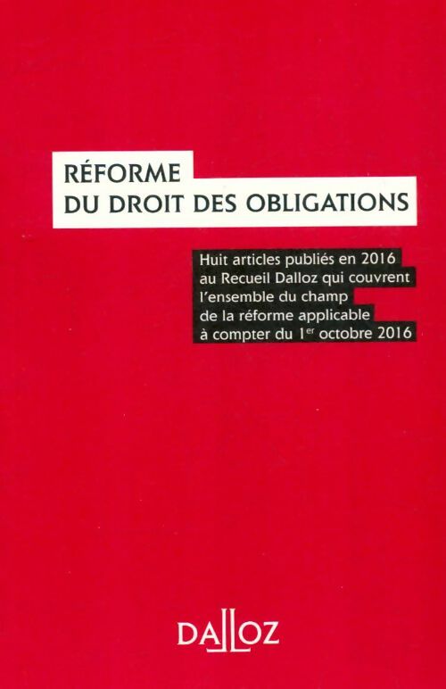 Livrenpoche : Réforme du droit des obligations - Collectif - Livre