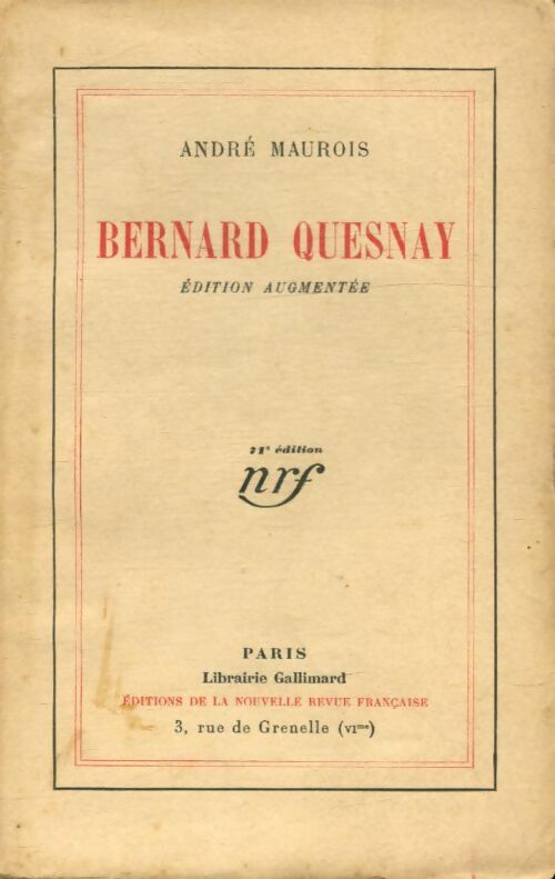 Livrenpoche : Bernard Quesnay - André Maurois - Livre