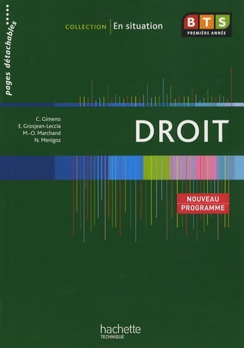 Livrenpoche : Droit BTS 1re année livre de l'élève éd. 2009 - Elise Grosjean - Livre