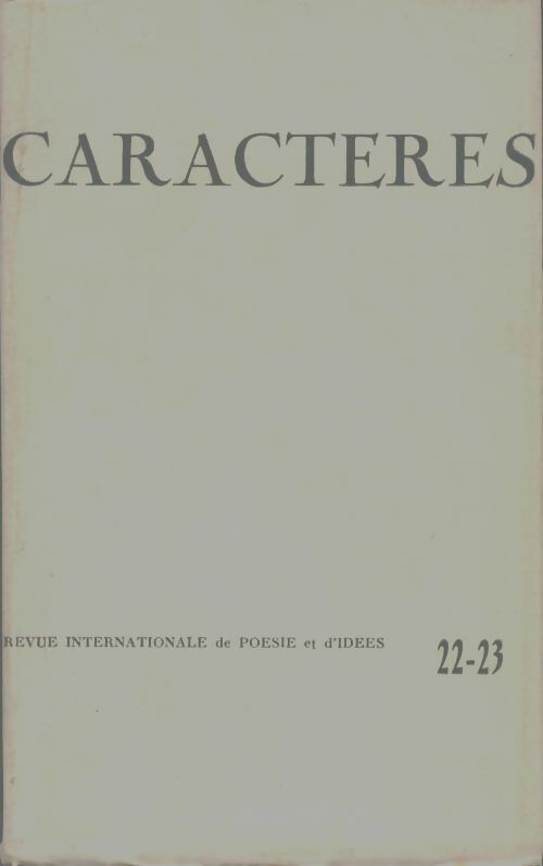Livrenpoche : Caractères n°22-23 - Collectif - Livre