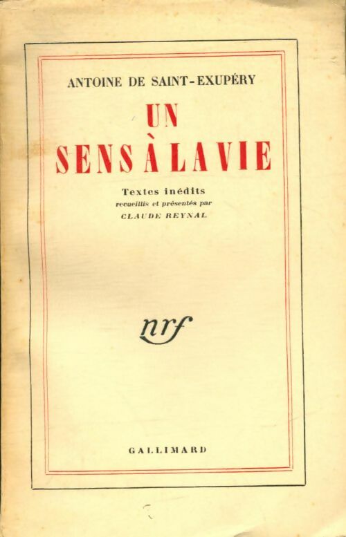 Livrenpoche : Un sens a la vie - Antoine De Saint Exupéry - Livre