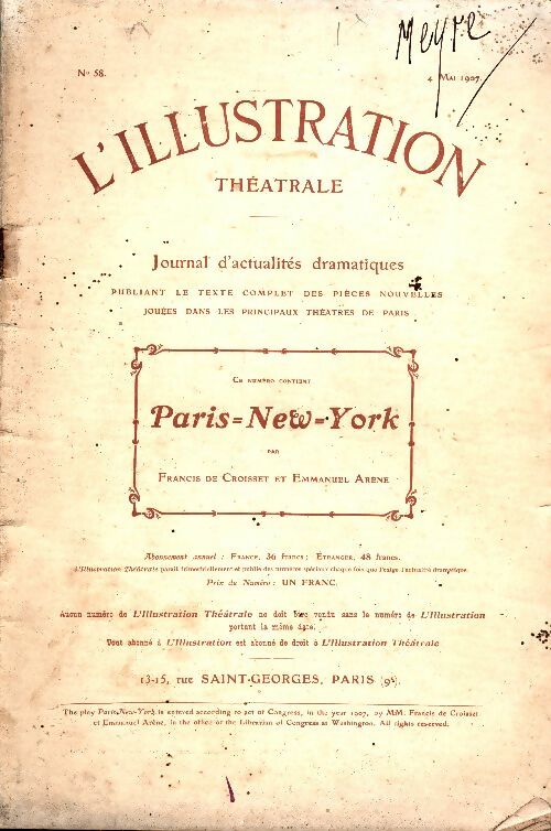 Livrenpoche : La petite illustration n°58 : Paris New-York - Collectif - Livre