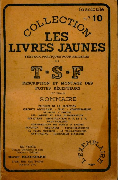 Livrenpoche : T.S.F. - Oscar Beausoleil - Livre