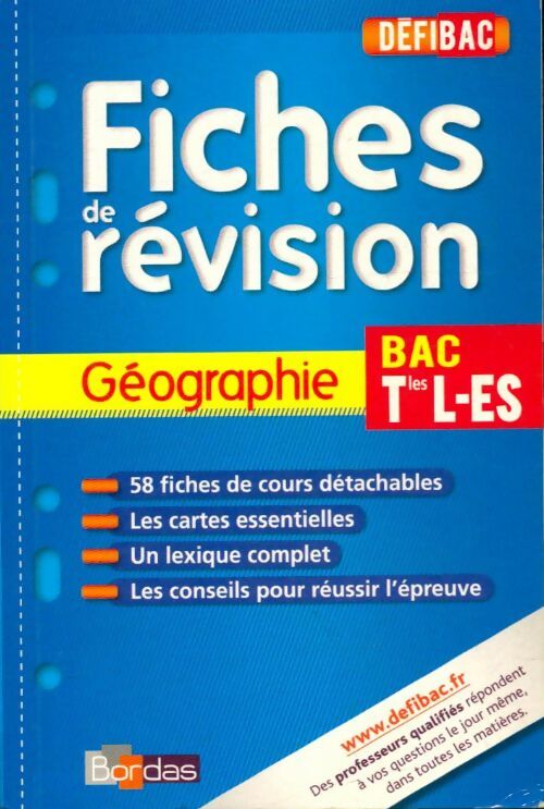 Livrenpoche : Fiches de révision Géographie Bac Tles L-ES - Jean-Louis Dominique; Humbert - Livre