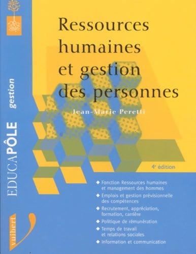 Livrenpoche : Ressources humaines et gestion des personnes : 4ème édition - Jean-Marie Peretti - Livre