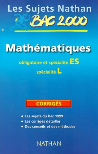 Livrenpoche : Sujets corrigés mathématiques niveau terminale es obl et spé l spé - Danion - Livre