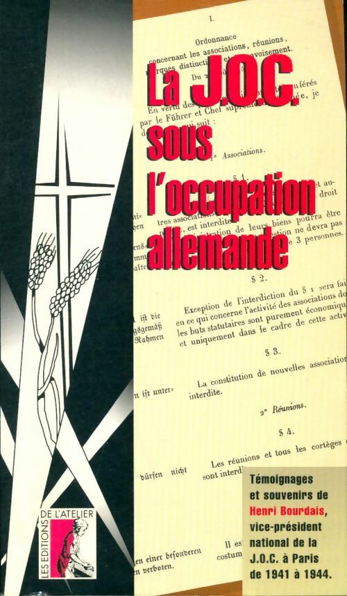 Livrenpoche : La joc sous l'occupation allemande : Témoignages et souvenirs d'Henri bourdais - Henri Bourdais - Livre