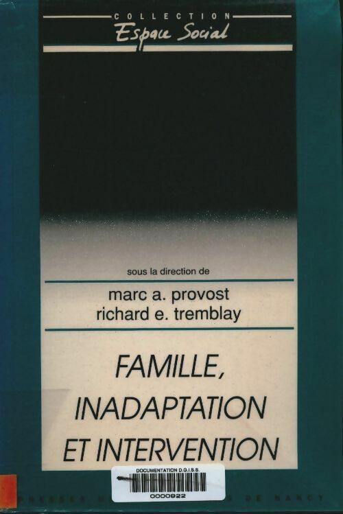 Livrenpoche : Famille inadaptation et intervention - Marc A. Provost - Livre