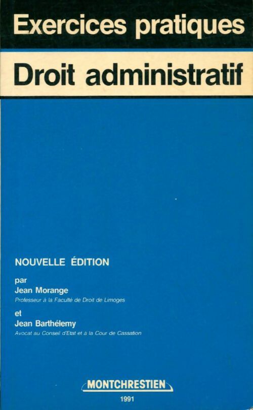 Livrenpoche : Droit administratif - Jean Barthélémy; Morange - Livre