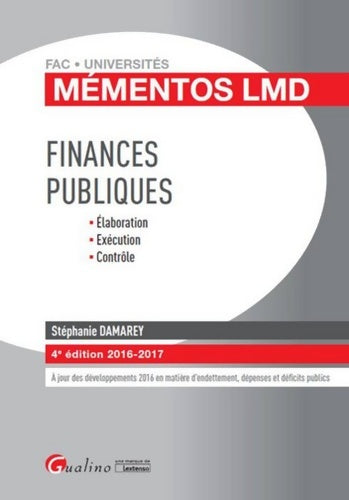 Livrenpoche : Mémentos lmd - finances publiques 2016-2017 4ème - Stéphanie Damarey - Livre