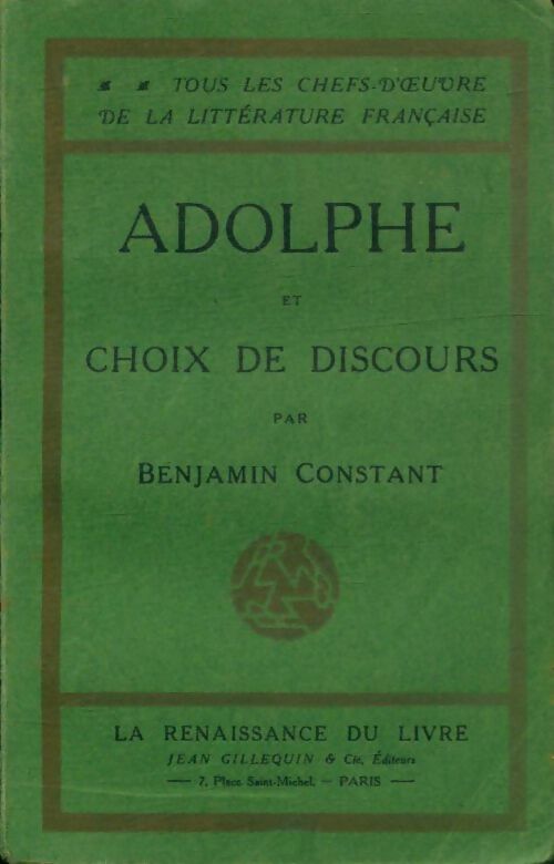 Livrenpoche : Adolphe et choix de discours - Benjamin Constant - Livre