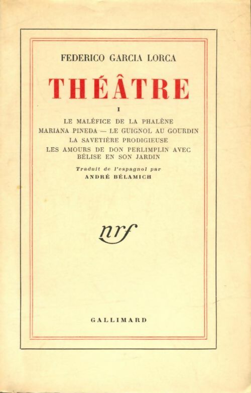 Livrenpoche : Théâtre Tome I - Federico Garcìa Lorca - Livre