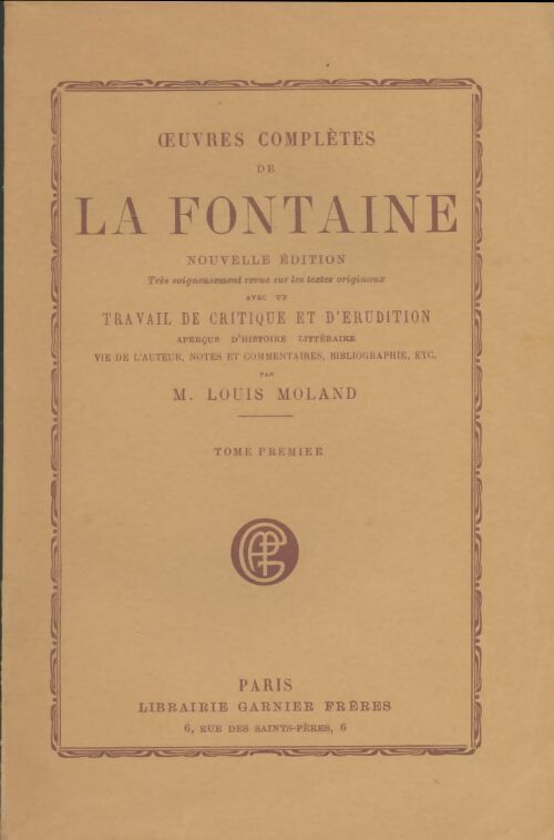 Livrenpoche : Oeuvres complètes Tome I - Jean De La Fontaine - Livre