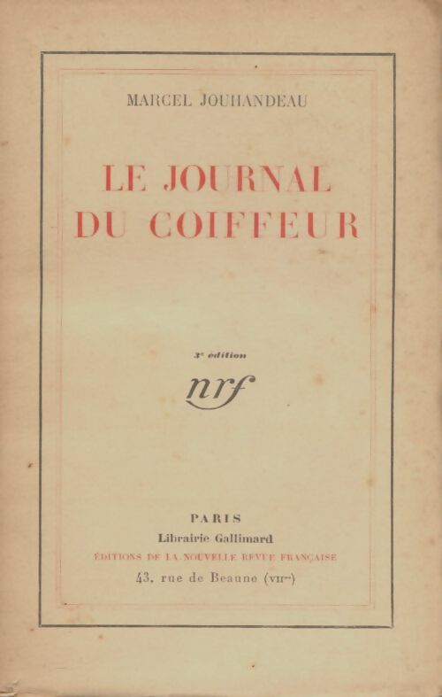 Livrenpoche : Le journal du coiffeur - Marcel Jouhandeau - Livre