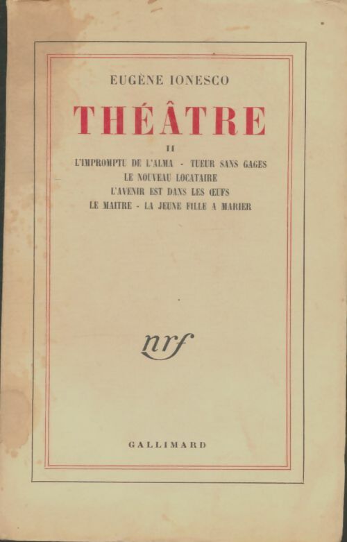 Livrenpoche : Théâtre Tome II - Eugène Ionesco - Livre