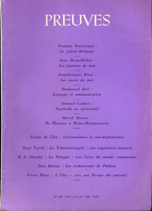 Livrenpoche : Preuves n°208 - Collectif - Livre