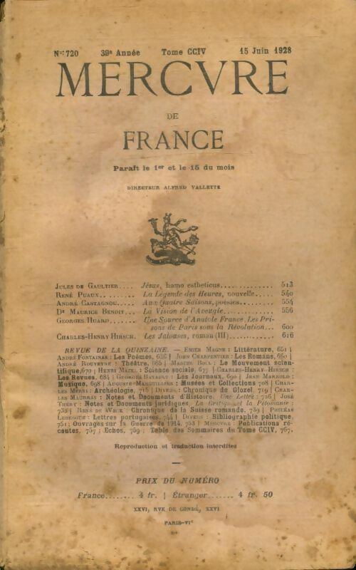 Livrenpoche : Mercure de France n°720 - Collectif - Livre