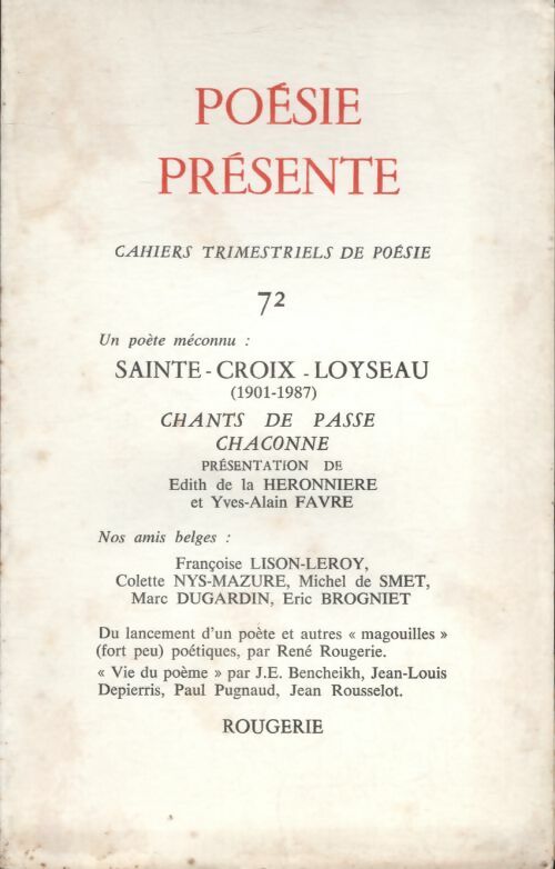 Livrenpoche : Poésie présente n°72 - Collectif - Livre