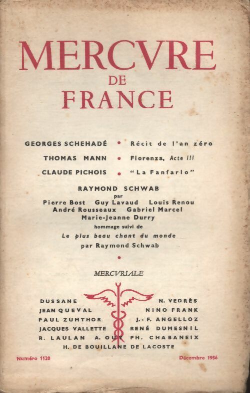 Livrenpoche : Mercure de France n°1120 - Collectif - Livre