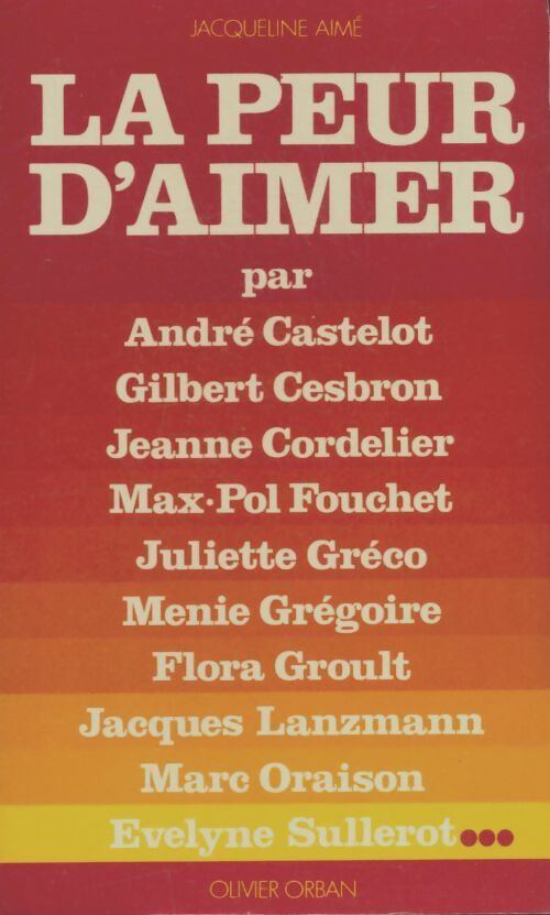 Livrenpoche : La peur d'aimer - Jacqueline Aimé - Livre