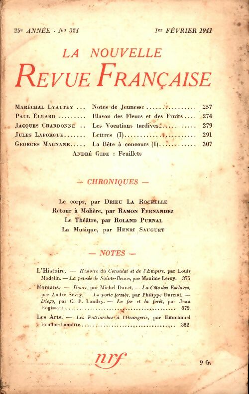 Livrenpoche : La Nouvelle Revue Française n°324 - Collectif - Livre