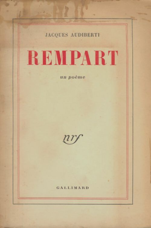 Livrenpoche : Rempart - Jacques Audiberti - Livre