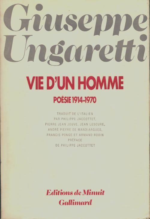 Livrenpoche : Vie d'un homme - Giuseppe Ungaretti - Livre