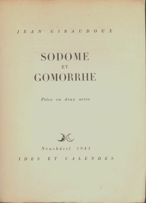 Livrenpoche : Sodome et Gomorrhe - Jean Giraudoux - Livre