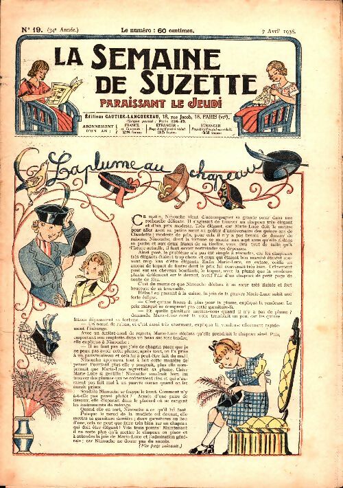 Livrenpoche : La semaine de Suzette 34e année n°19 : La plume au chapeau - Collectif - Livre