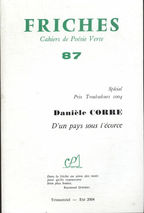 Livrenpoche : Friches n°87 : Spécial troubadours 2004 / Danièle Corre - Collectif - Livre
